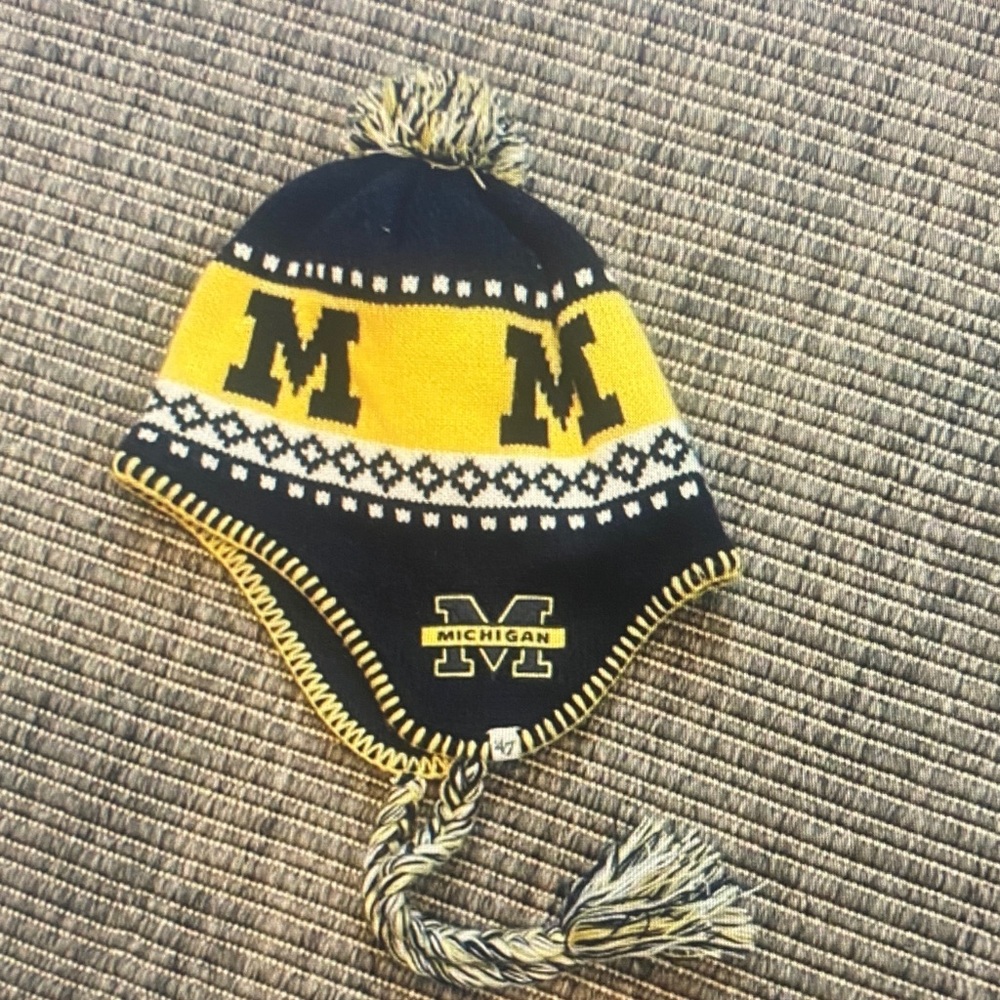 Michigan Knit Hat - Black and Yellow